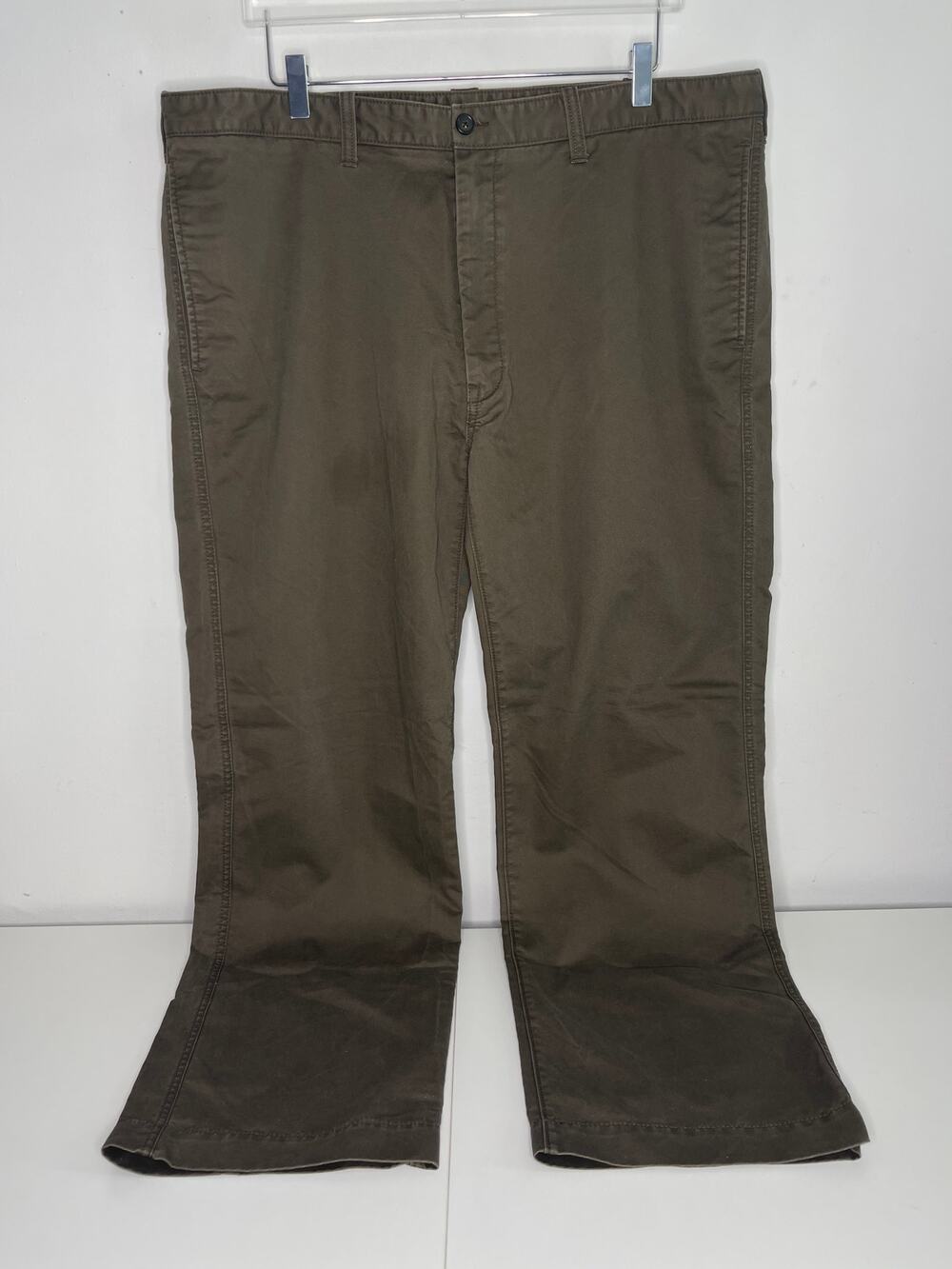 Haggar — Brown Cotton Blend Twill Chino Straight Leg Trousers — Men’s Size 42x32